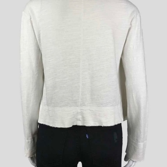 JAMES PERSE 100% Cotton Long Sleeve Cardigan Open Front Frayed Edges Sz XL - Picture 3 of 11